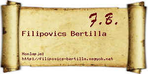 Filipovics Bertilla névjegykártya